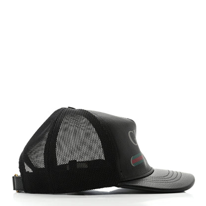 Gucci Grained Calfskin Logo Baseball Hat L Black 4 of 8