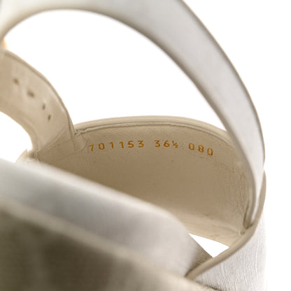 Gucci GG Supreme Monogram Granada Kid Angelina Platform 35mm Slingback Sandals 39 White Mystic White 6 of 12