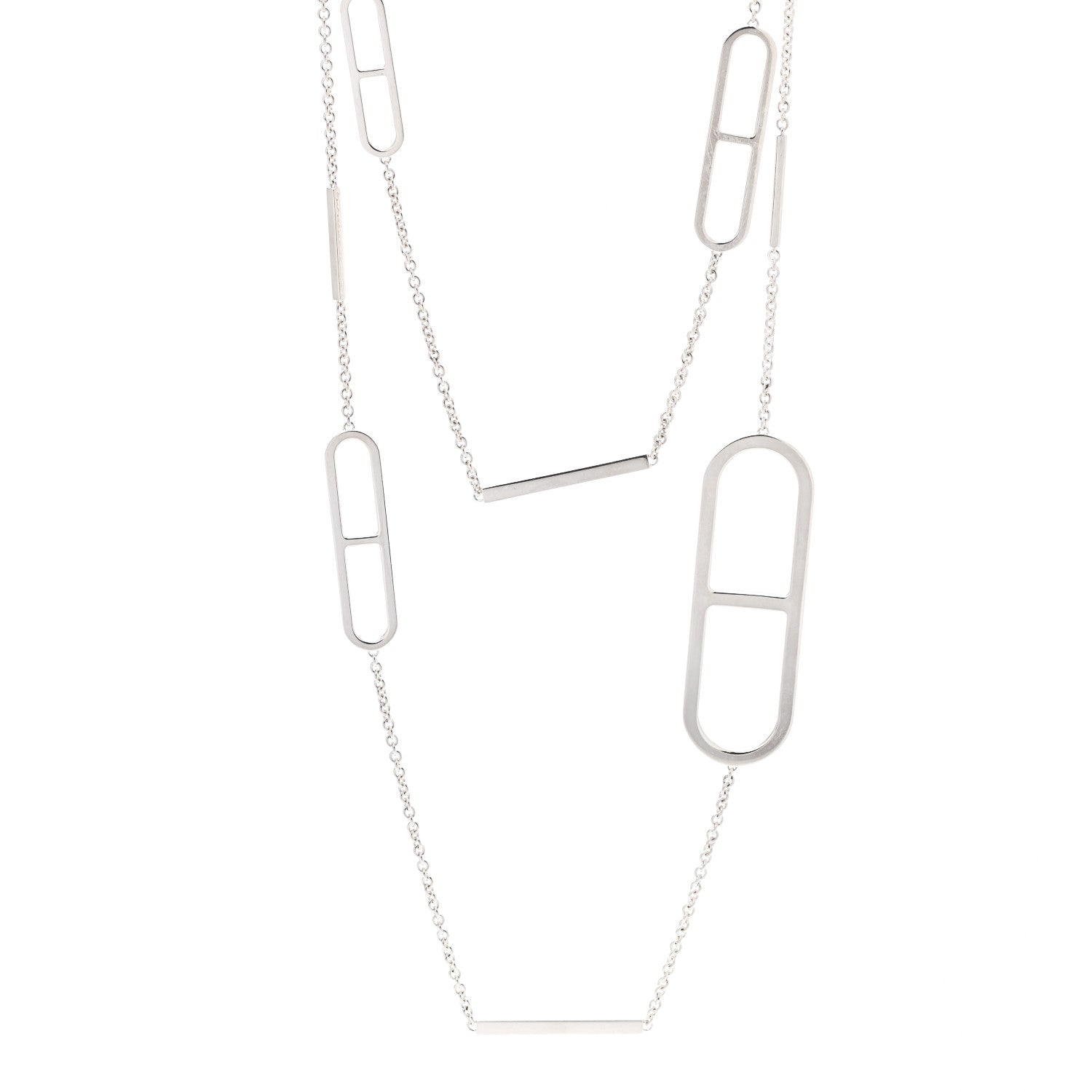 Hermes Sterling Silver Ever Chaine d'Ancre Long Necklace 120 1 of 4