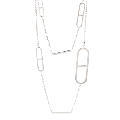 Hermes Sterling Silver Ever Chaine d'Ancre Long Necklace 120 1 of 4