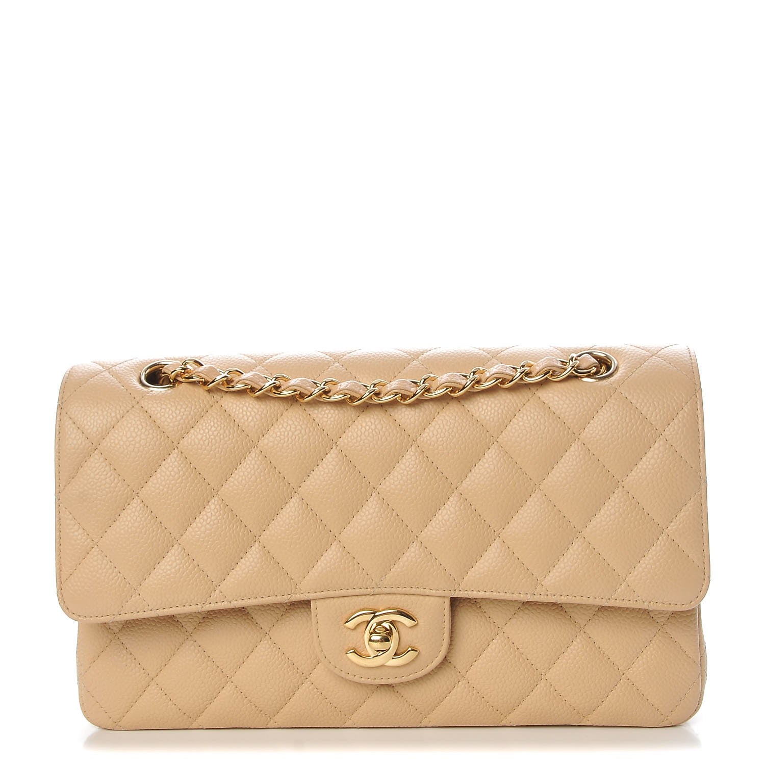 Chanel Caviar Quilted Medium Double Flap Beige Clair 1 of 8