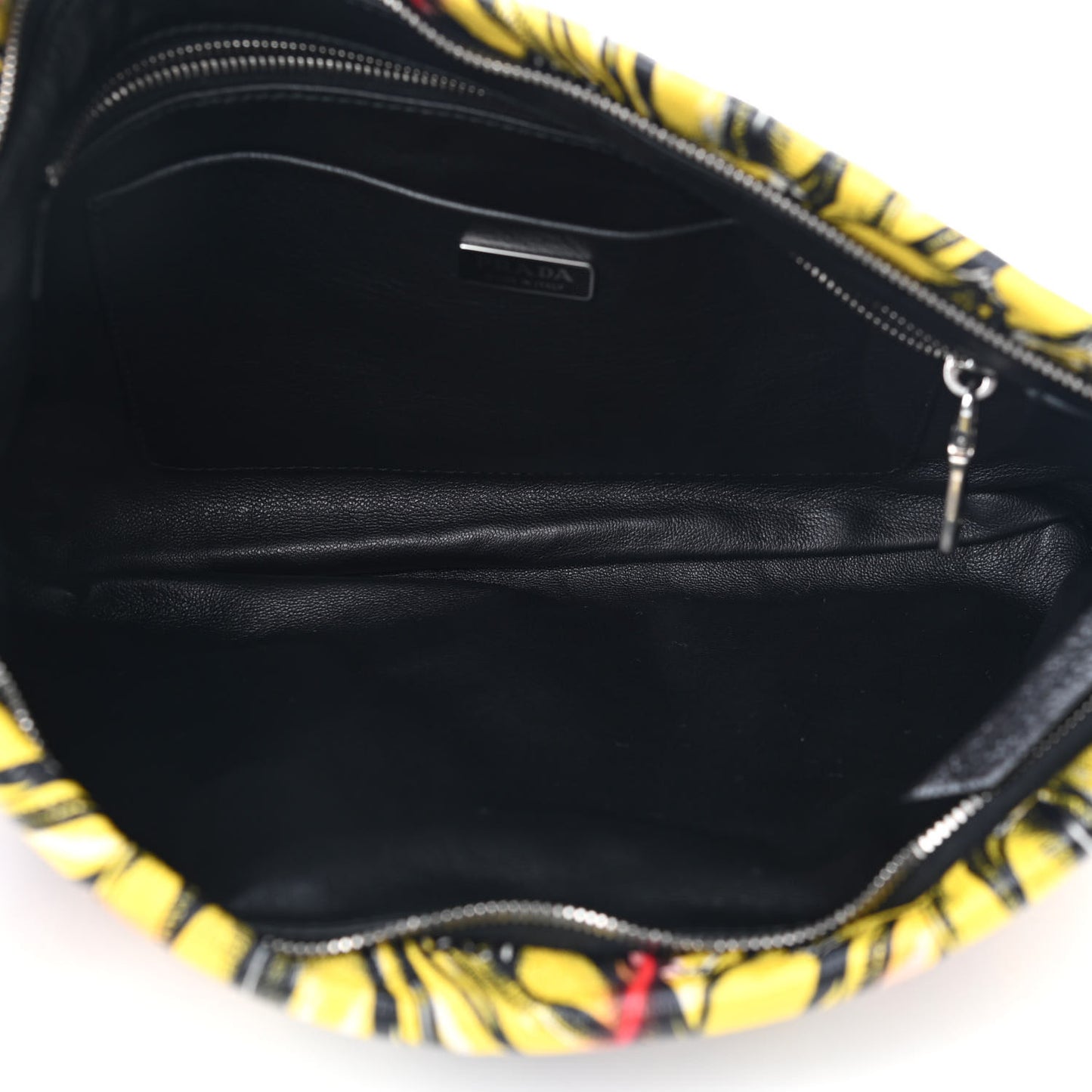 Calfskin Double Match Bananas Chain Clutch Lemon Black