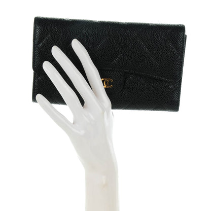 Chanel Caviar Quilted Large Flap Wallet Black 2 of 8