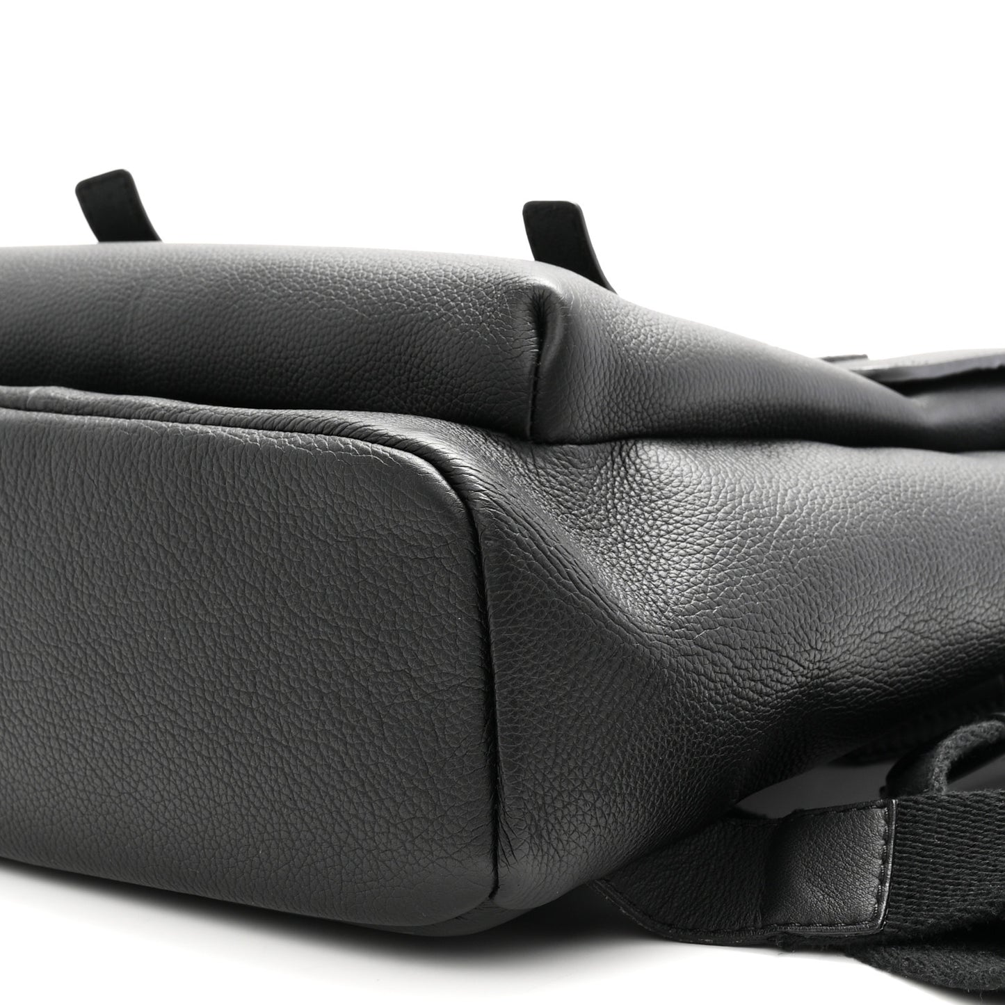 Grained Calfskin Military Backpack Black
