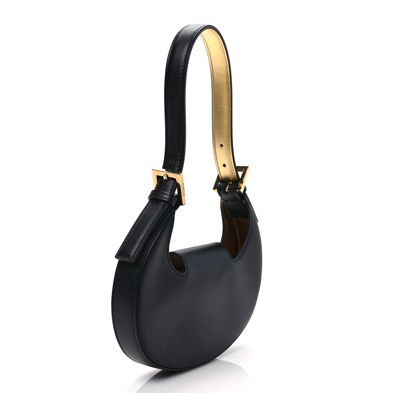 Fendi Vitello King Mini Cookie Hobo Bag Black 3 of 8