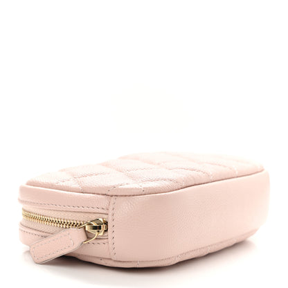 Chanel Caviar Quilted Small Curvy Pouch Cosmetic Case Light Pink 4 of 8