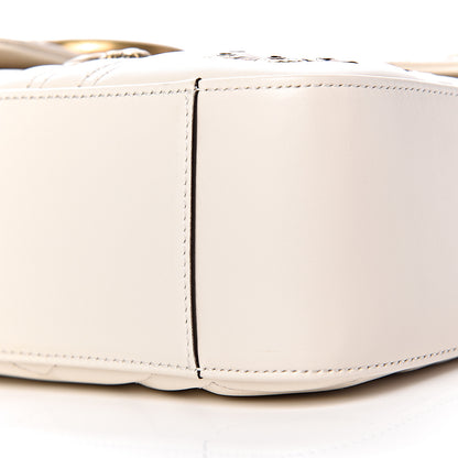 Gucci Calfskin Matelasse Animal Studs Medium GG Marmont Shoulder Bag Mystic White 13 of 14