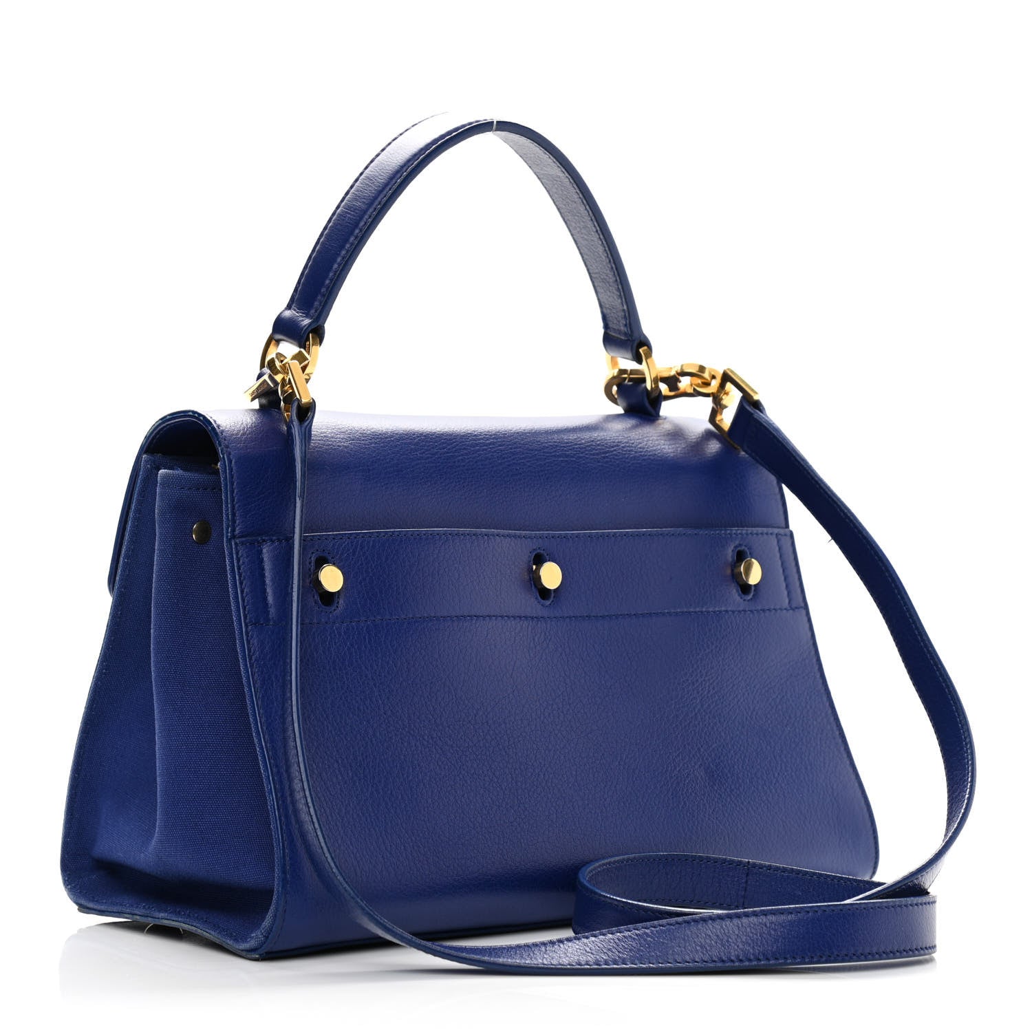 Saint Laurent Calfskin Canvas Small Muse Two Blue 2 of 20