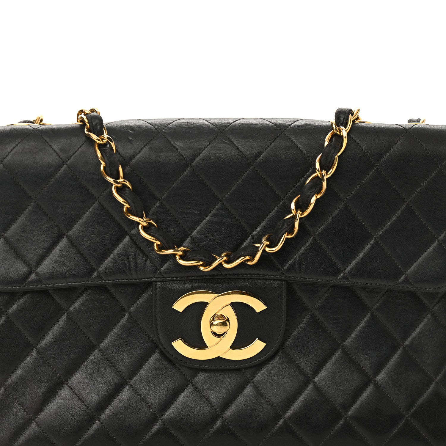Chanel Lambskin Quilted XL Jumbo Single Flap Black 16 of 33