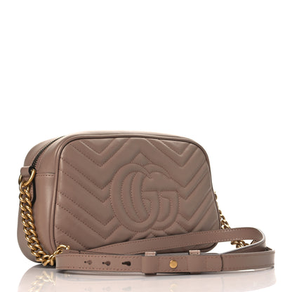 Gucci Calfskin Matelasse Small GG Marmont Chain Shoulder Bag Porcelain Rose 3 of 10