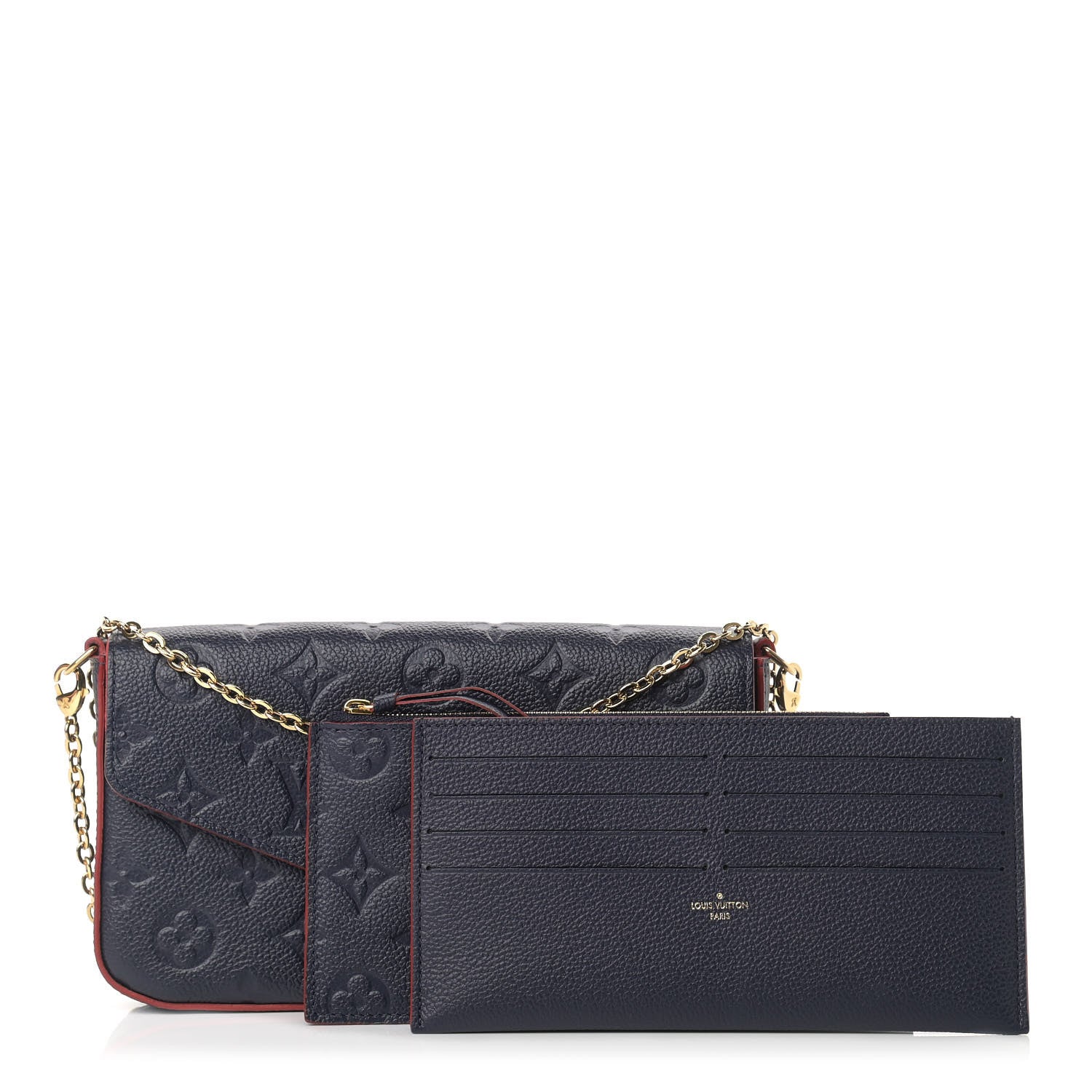 Louis Vuitton Empreinte Pochette Felicie Chain Wallet Marine Rouge 1 of 14