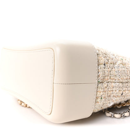 Chanel Tweed Calfskin Quilted Gabrielle Backpack Ivory 10 of 10