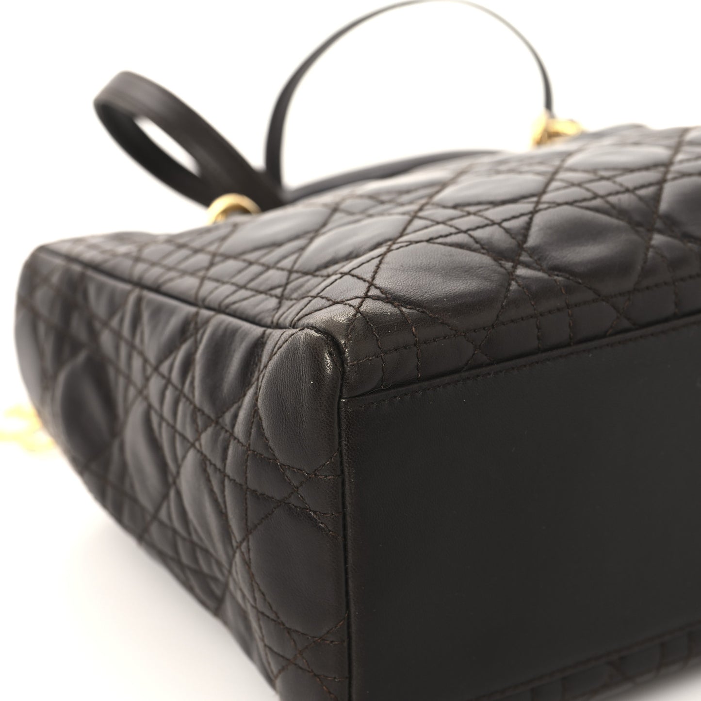 Lambskin Cannage Medium Lady Dior Dark Brown