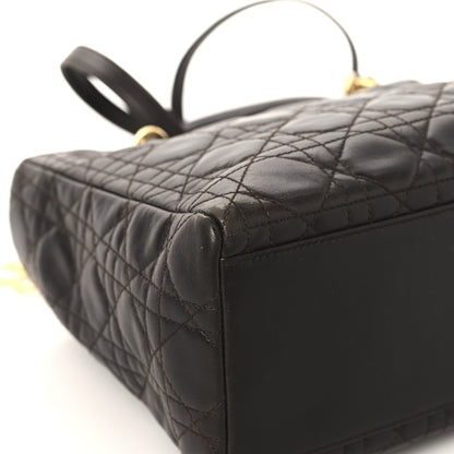 Christian Dior Lambskin Cannage Medium Lady Dior Dark Brown 11 of 14
