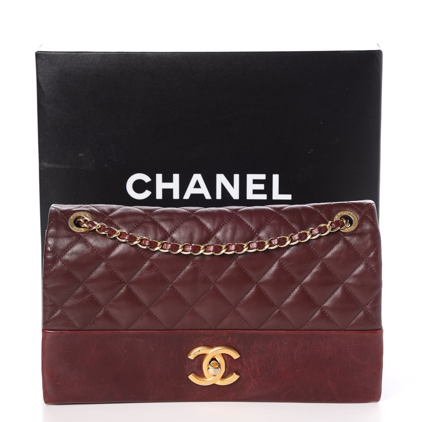 Calfskin Quilted Jumbo Soft Elegance Flap Bordeaux