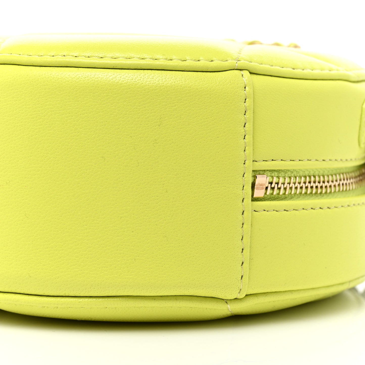 Lambskin Quilted Chanel 19 Round Clutch With Chain Yellow