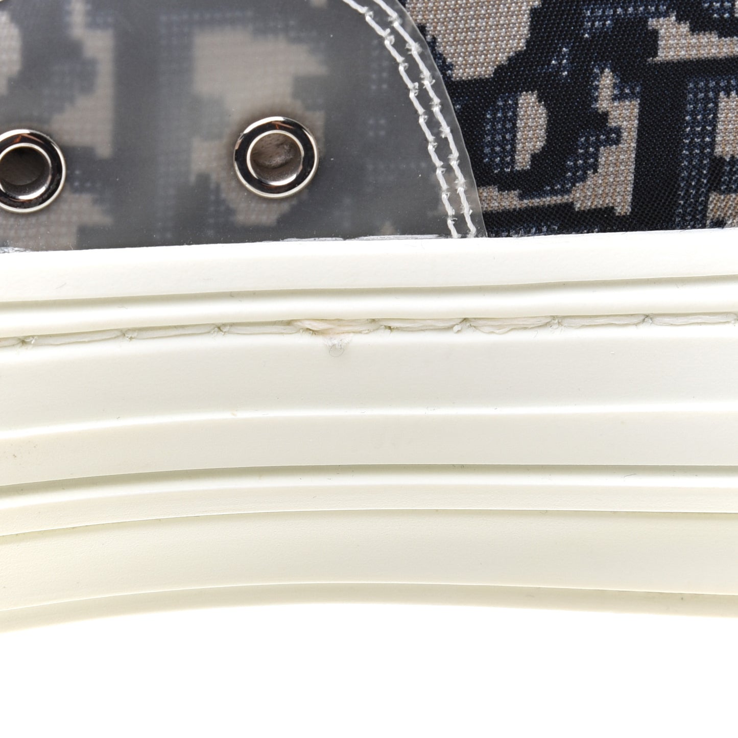 Technical Canvas Oblique Pixel Mens B23 High Top Sneakers 42 White