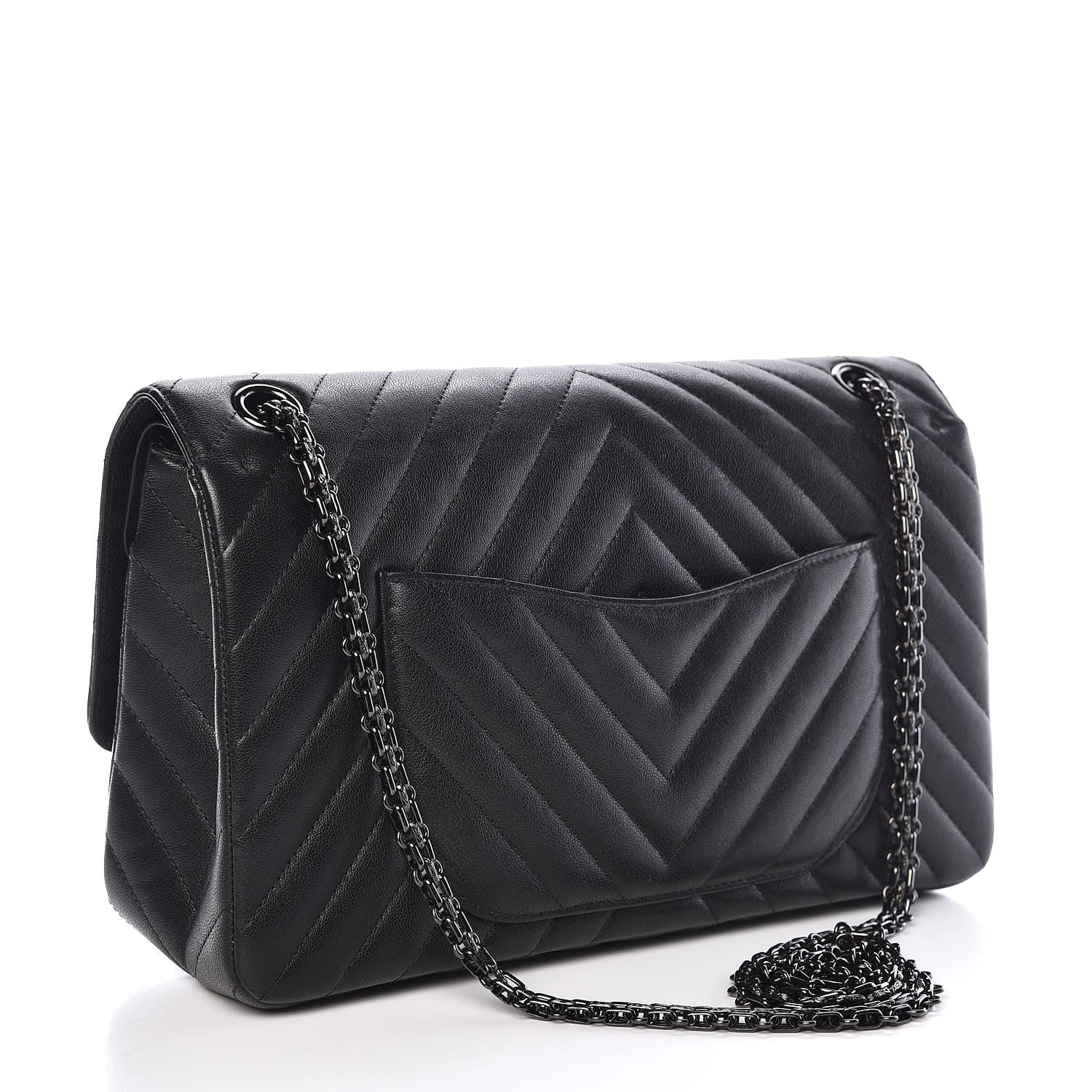 Chanel Sheepskin Chevron Quilted 2.55 Reissue 226 Flap So Black 3 of 9