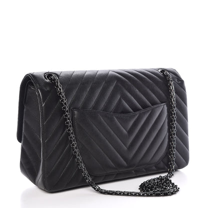 Chanel Sheepskin Chevron Quilted 2.55 Reissue 226 Flap So Black 3 of 9