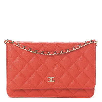 Chanel Caviar Quilted Wallet On Chain WOC Orange 1 of 10