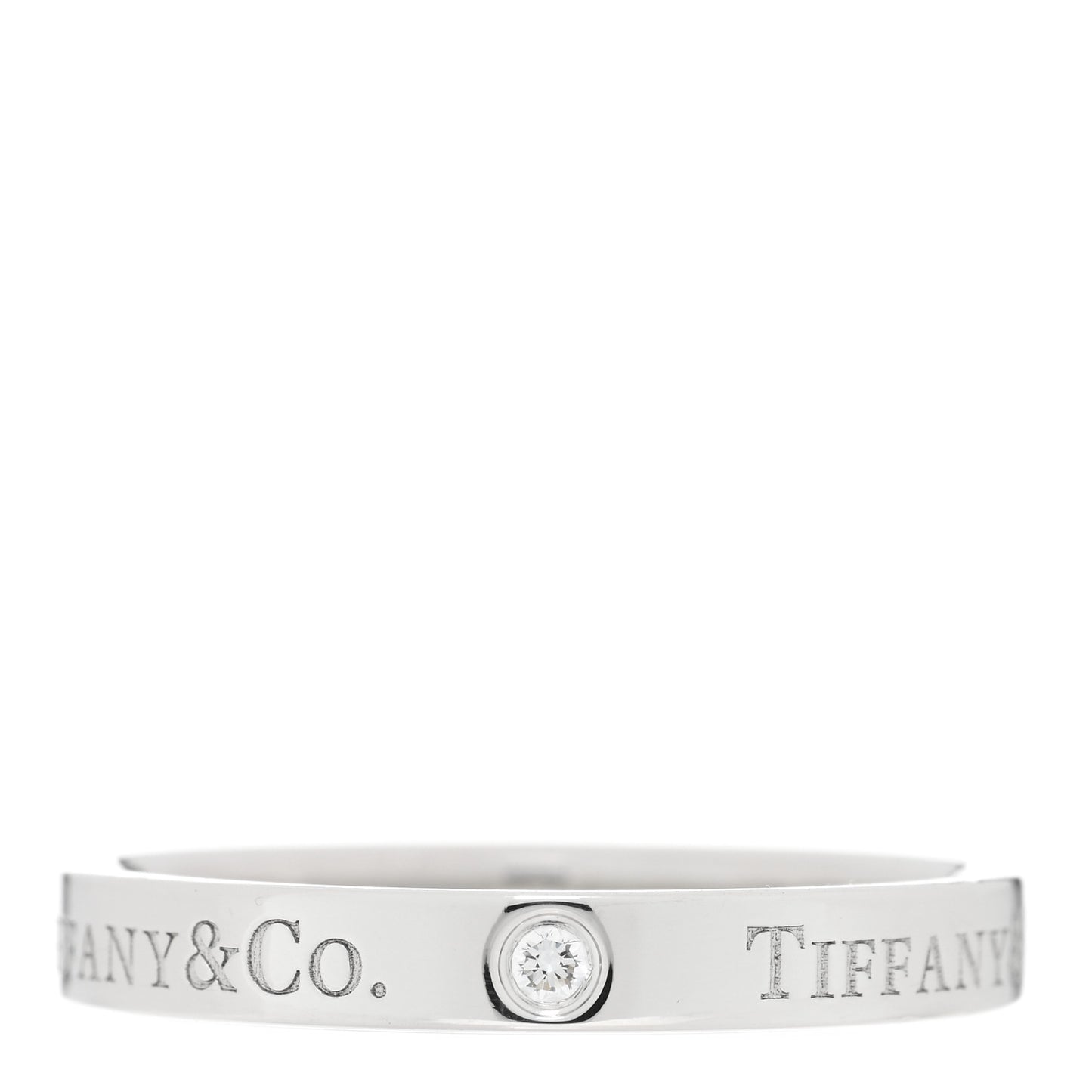 Platinum Diamond Logo Band Ring 58 8.5