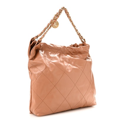 Chanel Shiny Calfskin Quilted Chanel 22 Camel 4 of 11