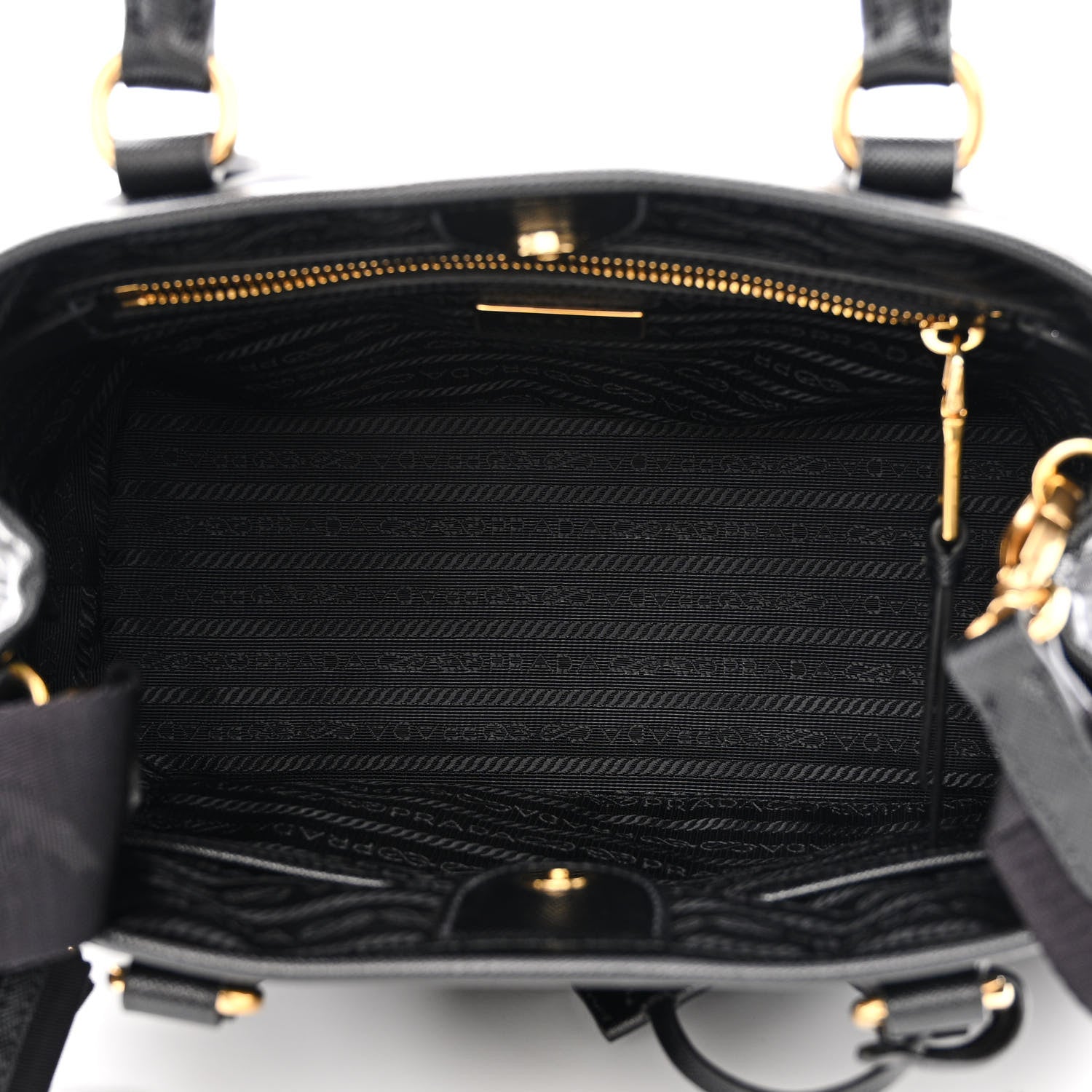 Prada Tessuto Nylon Saffiano Small Tote Black 5 of 11