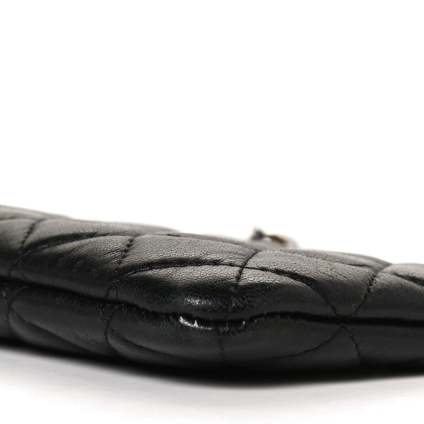 Lambskin Quilted Small Cosmo Cosmetic Case Black