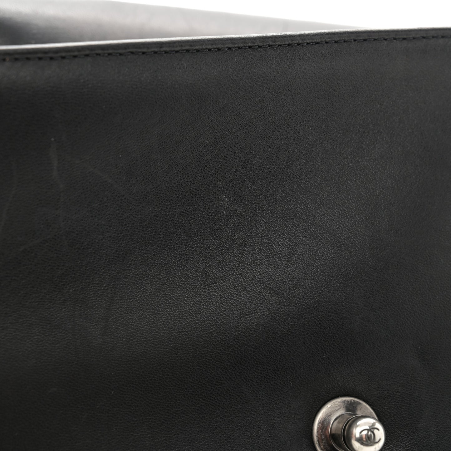Lambskin Quilted Medium Boy Flap Black