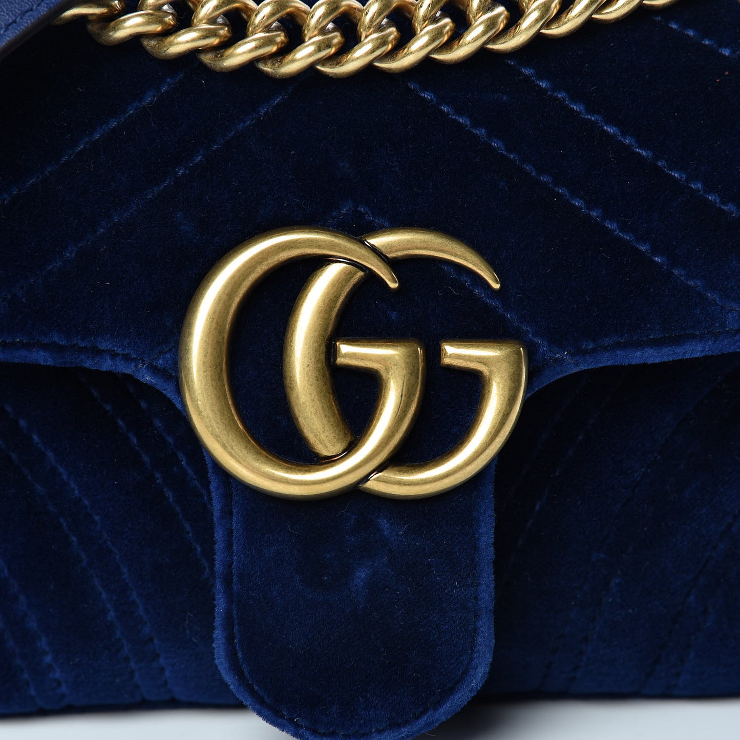 Velvet Matelasse Mini GG Marmont Shoulder Bag Cobalt Blue