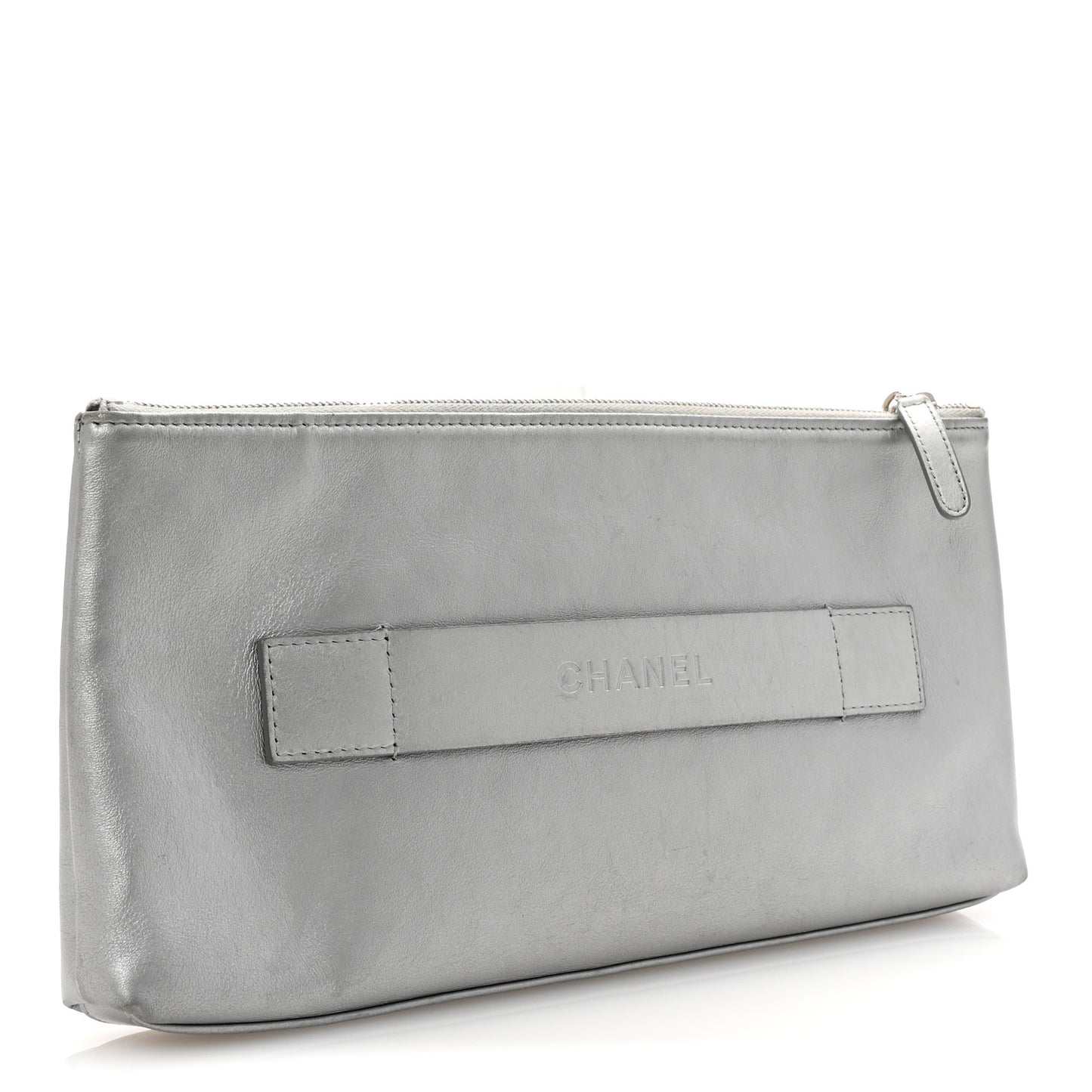 Metallic Calfskin Keyboard Pouch Silver