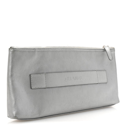 Chanel Metallic Calfskin Keyboard Pouch Silver 2 of 7
