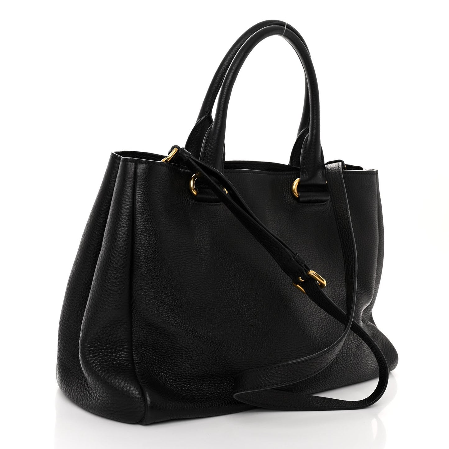 Vitello Daino Shopping Satchel Black