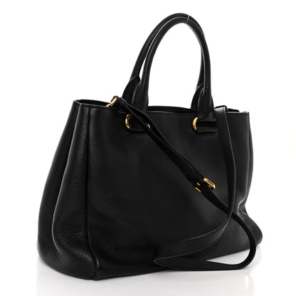 Prada Vitello Daino Shopping Satchel Black 3 of 9