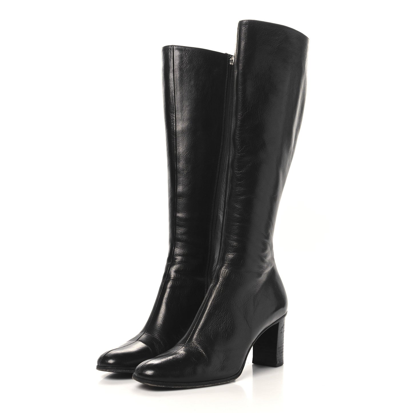Calfskin Interlocking G Knee High Boots 9 Black