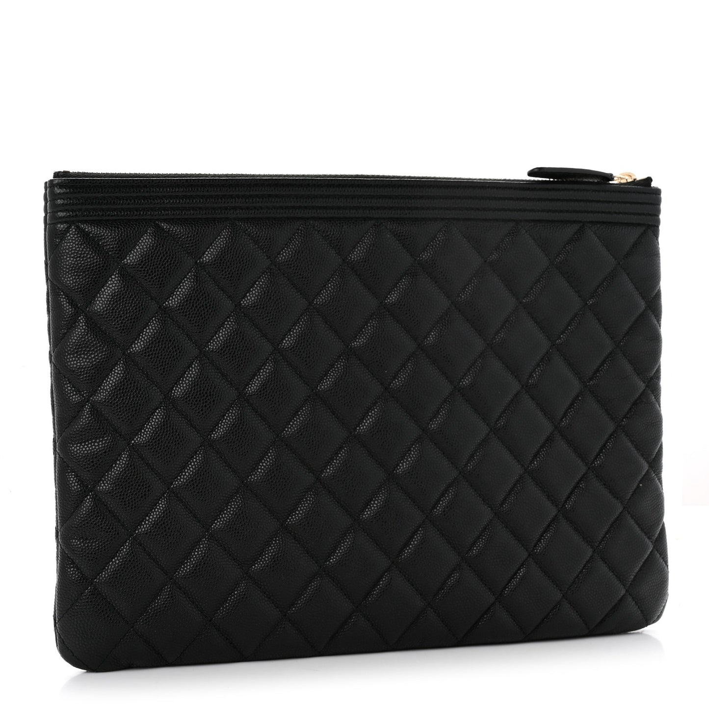 Caviar Quilted Medium Boy Cosmetic Case Black