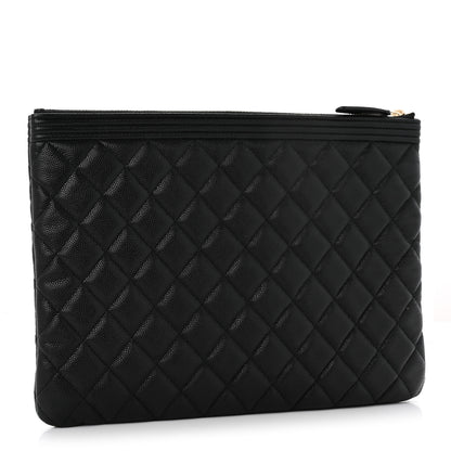 Chanel Caviar Quilted Medium Boy Cosmetic Case Black 3 of 10