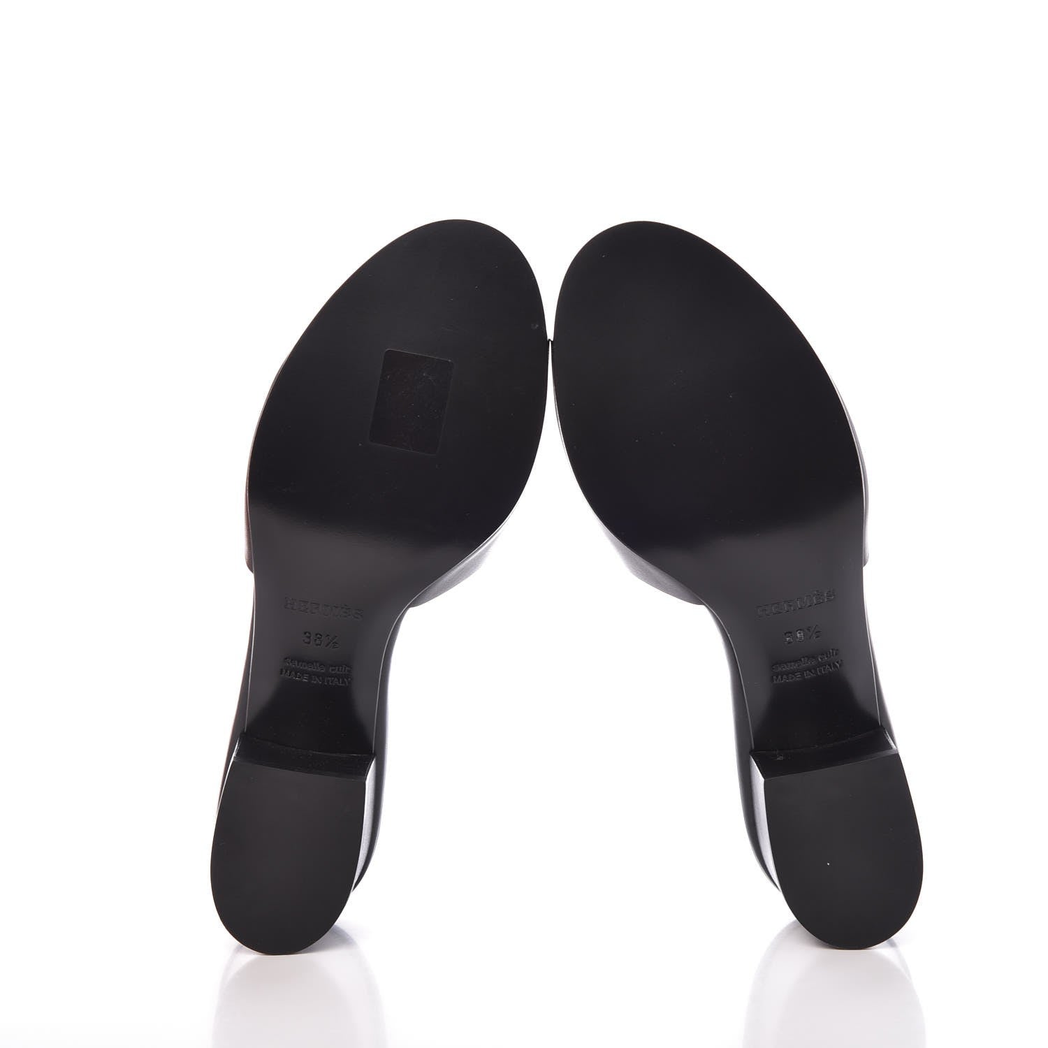 Hermes Calfskin Mona Sandals 38.5 Black 5 of 8
