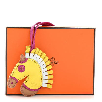 Hermes Milo Lambskin Geegee Camail Bag Charm Lime Chai Rose Pourpre 4 of 4