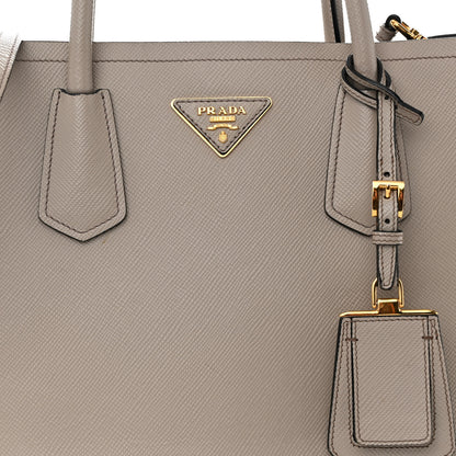 Prada Saffiano Cuir Small Double Bag Pomice 8 of 13