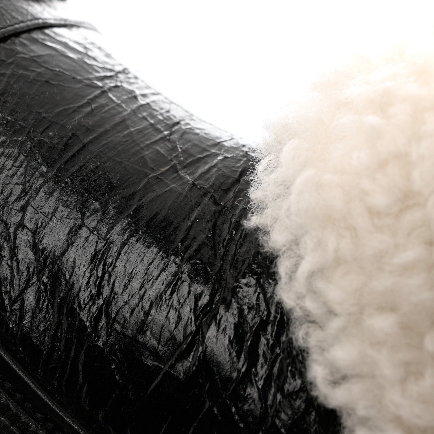 Chanel Lambskin Shearling Short Boots 38 Black 10 of 13