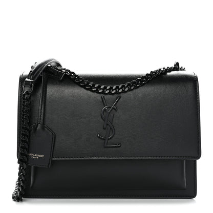 Saint Laurent Calfskin Medium Monogram Monochrome Sunset Black 1 of 15