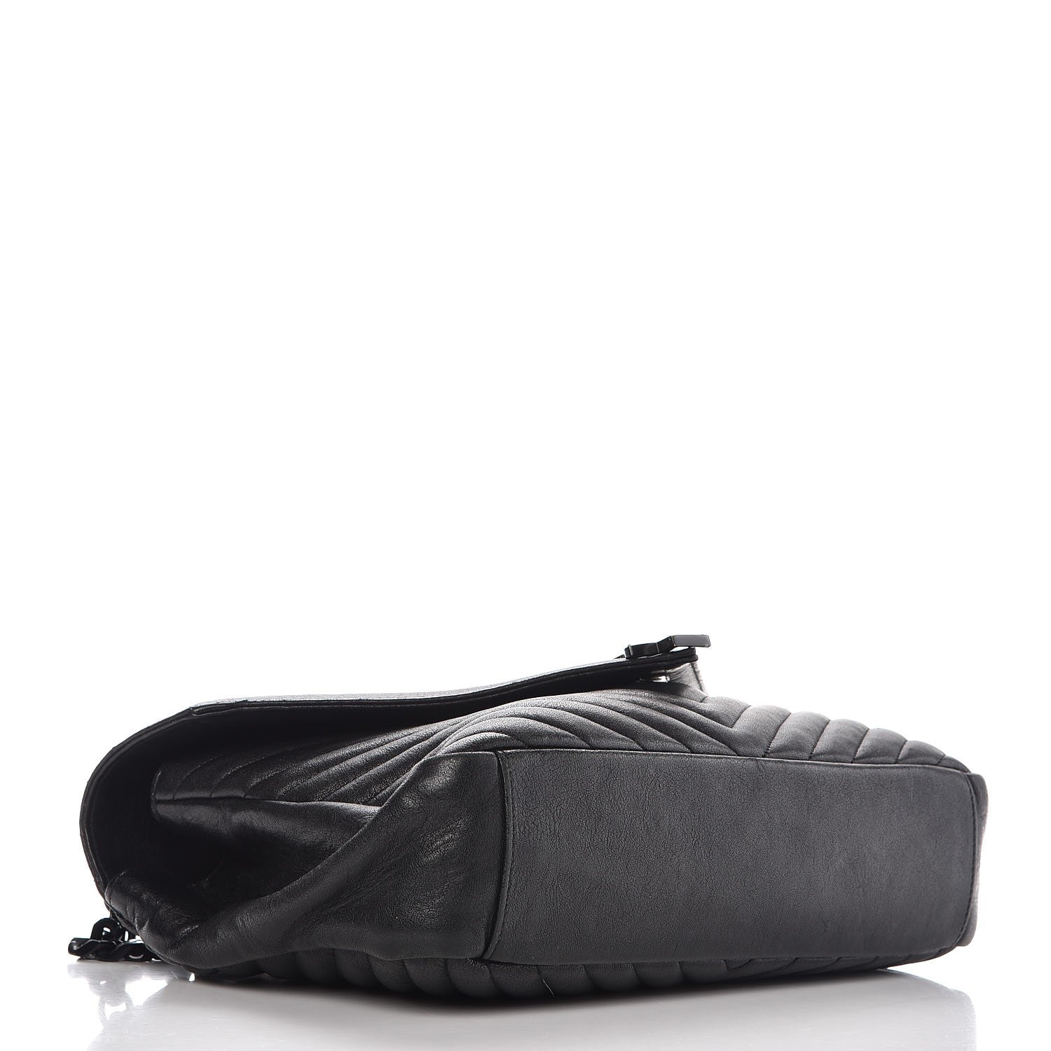 Saint Laurent Sheepskin Matelasse Chevron Monogram Large College Satchel Black 4 of 10