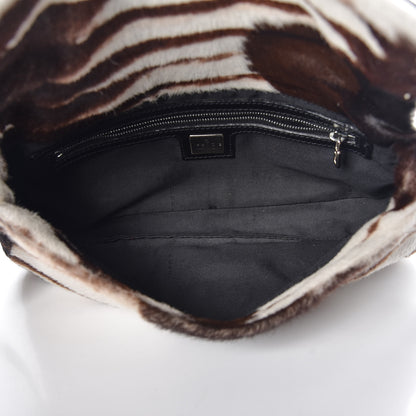 Fendi Calf Hair Zebra Print Baguette Brown 5 of 6