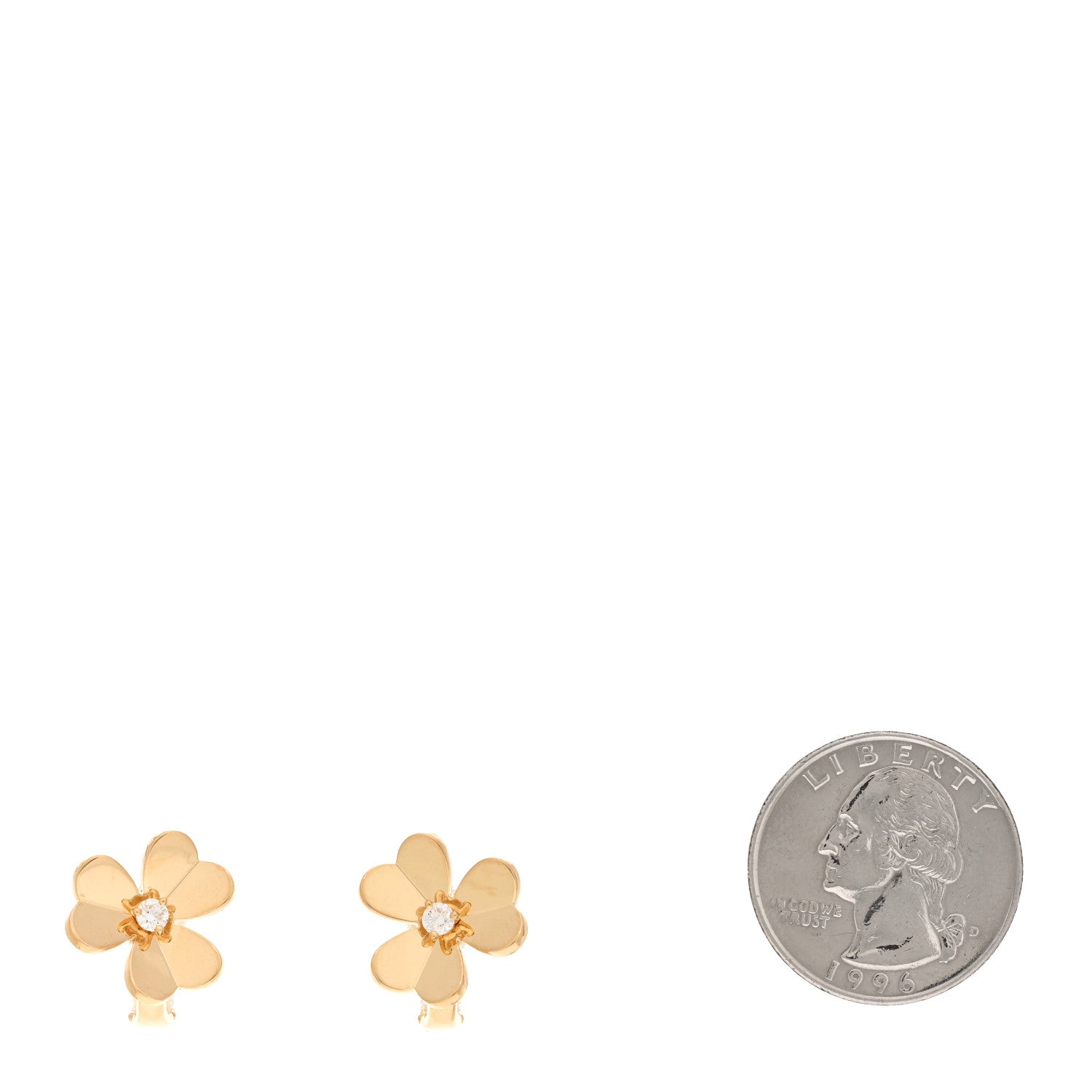 Van Cleef & Arpels 18K Yellow Gold Diamond Small Frivole Earrings 2 of 5