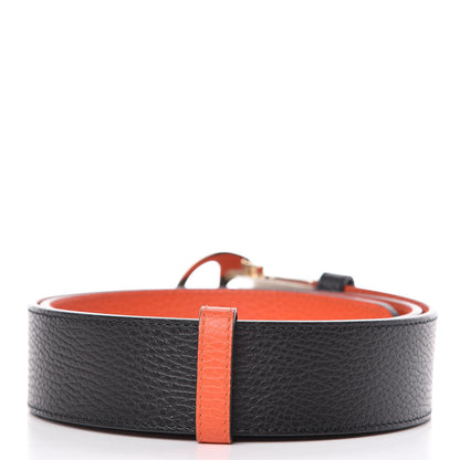 Gucci Calfskin 1973 Reversible Belt 90 36 Orange Black 3 of 6