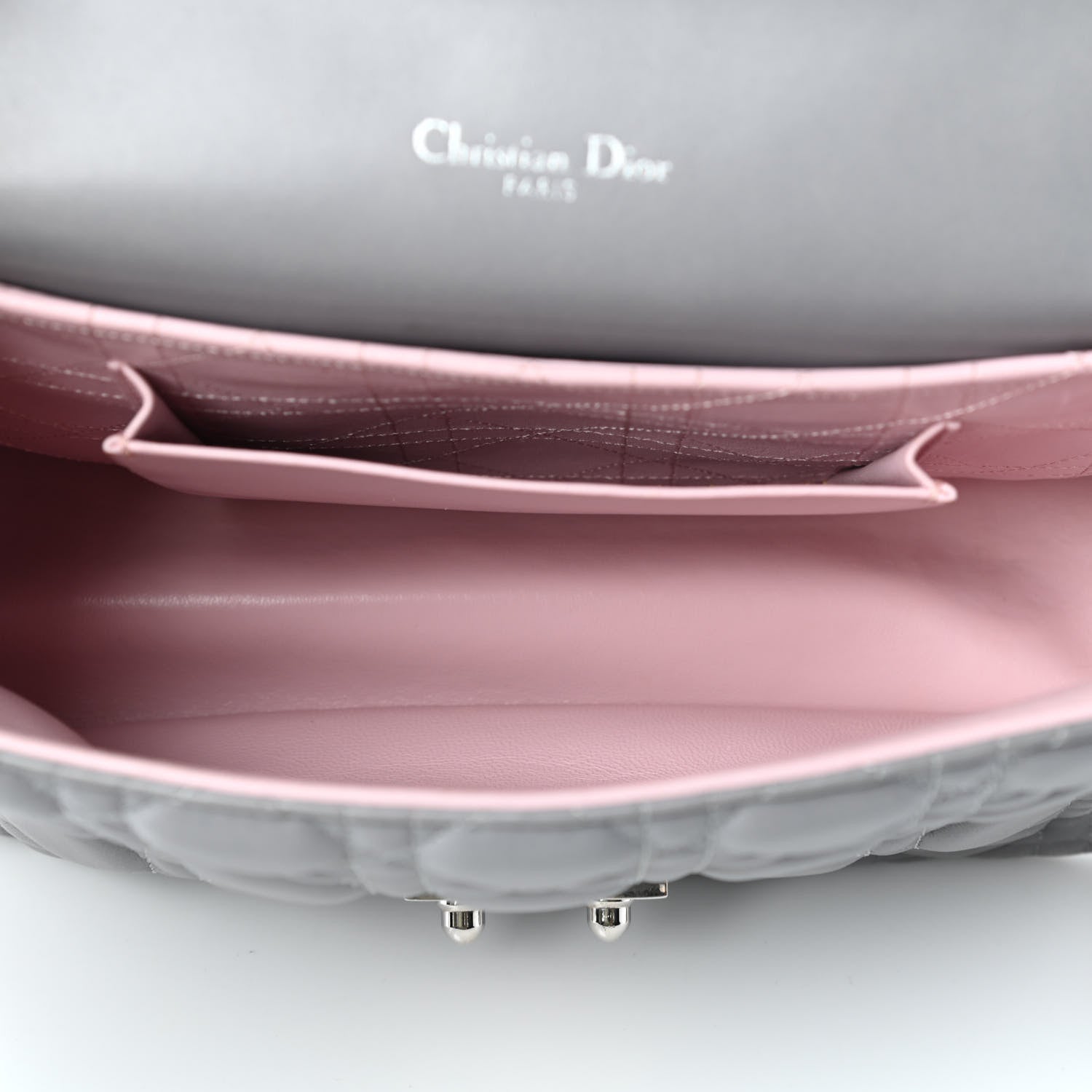Christian Dior Lambskin Cannage Small Miss Dior Flap Grey 5 of 9