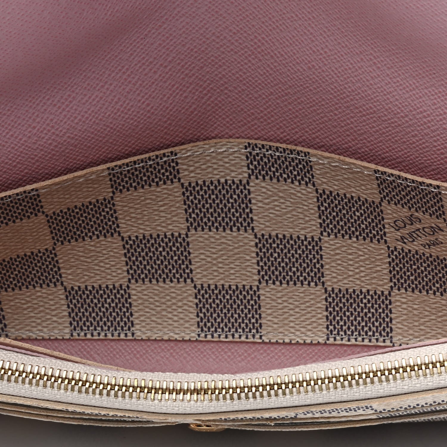 Louis Vuitton Damier Azur Emilie Wallet Rose Ballerine 3 of 5