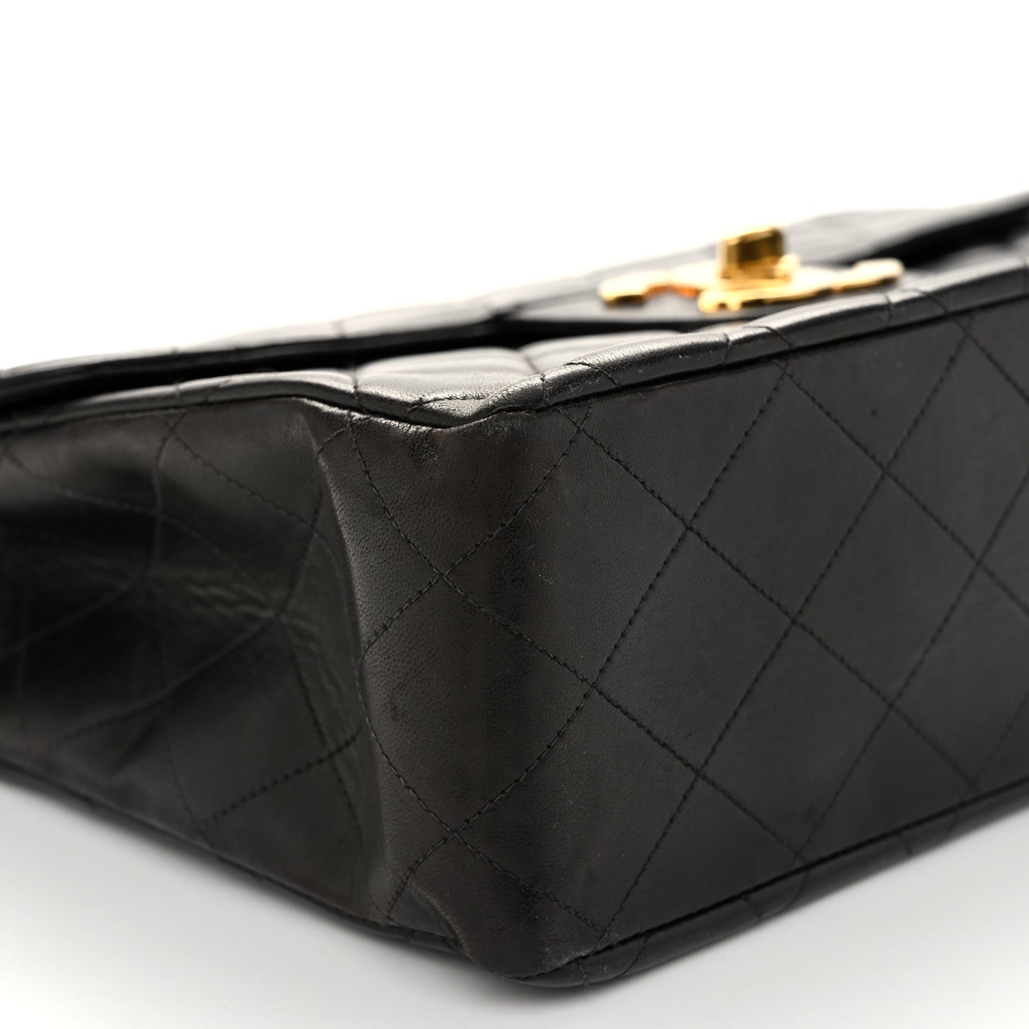 Lambskin Quilted XL Jumbo Single Flap Black