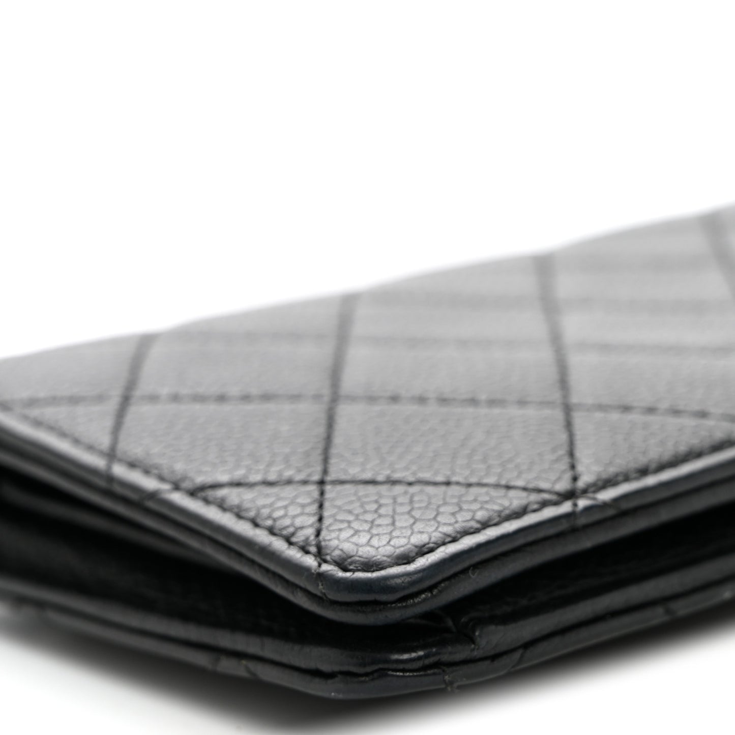 Caviar Quilted Yen Wallet Black
